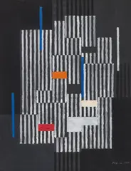 Adolf Fleischmann, Untitled, 1960, Gouache on black paper