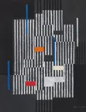 Adolf Fleischmann, Untitled, 1960, Gouache on black paper