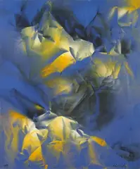 Eclypse E-219 by Xanti (Alexander) Schawinsky, 1967, Acrylic on canvas, sold Nov 2024