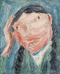 Mädchenkopf by Clifford Holmead Phillips, 1973, Oil on canvas, mounted on wood, sold Nov 2024