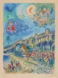 Marc Chagall, Bataille de fleurs, 1967, Colour lithograph on wove paper with "ARCHES" watermark