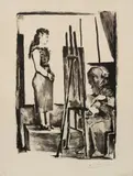 Pablo Picasso, La pose habillée, 1954, Lithograph on wove paper with "Arches" watermark