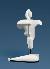Oskar Schlemmer, Abstrakte Figur, Freiplastik G, 1921/1923, Plaster sculpture and metal shaft. Overall