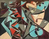 Ernst Wilhelm Nay, Figurale in Hellblau