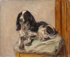 Max Liebermann, Liegender Spaniel, 1913, Oil on canvas