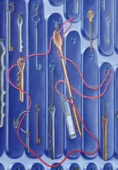 Konrad Klapheck, 671, 2011, Oil on canvas
