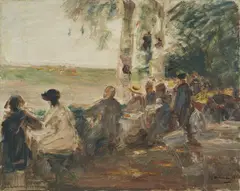 Gartenlokal an der Havel by Max Liebermann, 1916, Oil on artist's board, sold Nov 2024