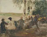 Max Liebermann, Gartenlokal an der Havel, 1916, Oil on artist's board