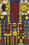 Joaquín Torres-García, Construcción con sol y luna, 1948, Oil on card, mounted on canvas