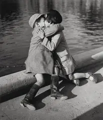 Boy and Girl Kissing by Lucien Aigner, 1930s, Gelatin silver print, printed later, sold Nov 2024