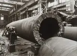 Wolf Strache, Demontage des Sewastopol-Geschützes bei Krupp, Essen, 1946, Gelatin silver print, printed later