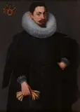 Portrait of a Nobleman in a Black Suit with White Lace Cuffs
Portrait of a Noblewoman in a Bonnet by Adam van Noort Probably Dutch School 17th century, Oil on panel. Each, sold Nov 2024