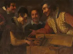 Florentine Caravaggesque Painter of the 17th century, House Concert with a Spinet, Oil on canvas (relined)