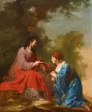 Hans Horions, Christ and the Samaritan Woman at the Well, Oil on canvas (relined)