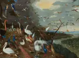 Landscape with Birds by circle of Jan van Kessel the Elder, Oil on copper, sold Nov 2024