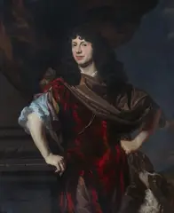 Portrait of a Nobleman with a Dog by Nicolaes Maes, Oil on canvas (relined), sold Nov 2024