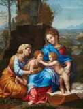 Virgin and Child with John the Baptist and Saint Elisabeth by Italian School late 17th century, Oil on copper, sold Nov 2024