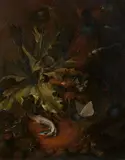 attributed to Carl Wilhelm de Hamilton, Forest Floor Still Life with a Lizard, Frog and Insects, Oil on canvas (relined)