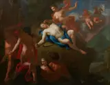 attributed to Mattheus Terwesten, Diana and Endymion, Bacchus and Ariadne and a River God and his Consort, Oil on canvas (relined)