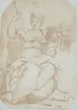 Allegory of Abundance by Pietro Berrettini, called Pietro Da Cortona, circle of, Pen and brush in brown, sold Nov 2024