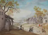 Louis-Nicolas Van Blarenberghe, Village View with Apple Harvest / Allegory of Summer, Watercolour