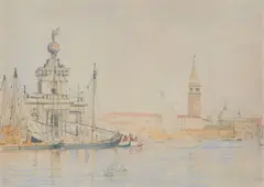 Carl Morgenstern, View of the Dogana in Venice, Watercolour