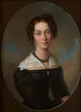 Bernhard von Guérard, Portrait of the Elder Sister Caroline von Guérard Portrait of the Younger sister Ida von Guérard, Oil on panel