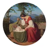 Ferdinand Bithorn, A Mother's Happiness, Oil on canvas (relined)