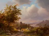Johann Bernhard Klombeck, View of the Rhine Valley, Oil on panel