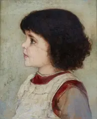Nikolaus Gysis, Portrait of a Young Girl, Oil on canvas