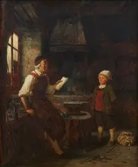 Hubert Salentin, The Smith's Apprentice, Oil on canvas