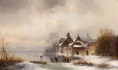 Anton Doll, Winter landscape, Oil on canvas