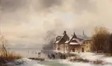 Anton Doll, Winter landscape, Oil on canvas