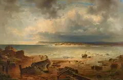 Fritz Bamberger, English coast between Hastings and Brighton, Oil on canvas
