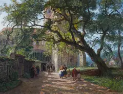 Hermann Schnee, The Baptismal Walk, Oil on canvas