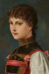 Hubert Salentin, A Girl from the Black Forest, Oil on canvas