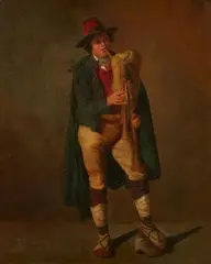 Hubert Salentin, Bagpipe Player, Oil on canvas