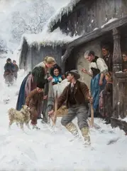 Hans Bachmann, The Baptismal Walk, Oil on canvas