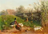 Carl Jutz the Elder, Ducks at the Pond