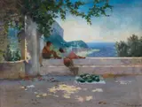 Theodor Matthei, In Capri, Oil on canvas