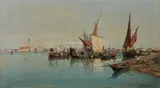 Natale Gavagnin, Two Views of Venice and the Lagoon, Oil on canvas