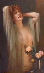Max Nonnenbruch, Lady with a Veil, Oil on canvas
