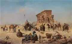 Robert Alott, Oriental Scene, Oil on canvas (relined)