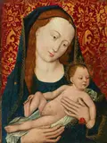 Mary with her child by Master of the Legend of the Magdalene, Oil on panel, sold Nov 2024