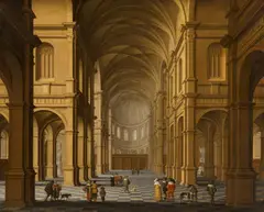Jan van der Vucht, Church Interior, Oil on canvas (relined)