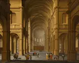 Jan van der Vucht, Church Interior, Oil on canvas (relined)