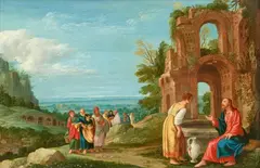 Johann König, Christ and the Samaritan Woman at the Well, Oil on copper