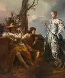Jan van Noordt, Granida and Daifilo, Oil on canvas, mounted on panel (parquetted)