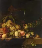 Gregorius de Coninck, Still Life with Fruit, Silver Plate and a Glass Goblet, Oil on canvas (relined)