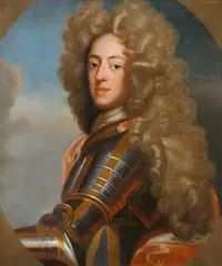 Portrait of the later King George II of Great Britain and Ireland as Electoral Prince of Hanover by Johann Leonhard Hirschmann, Oil on canvas (relined), sold Nov 2024